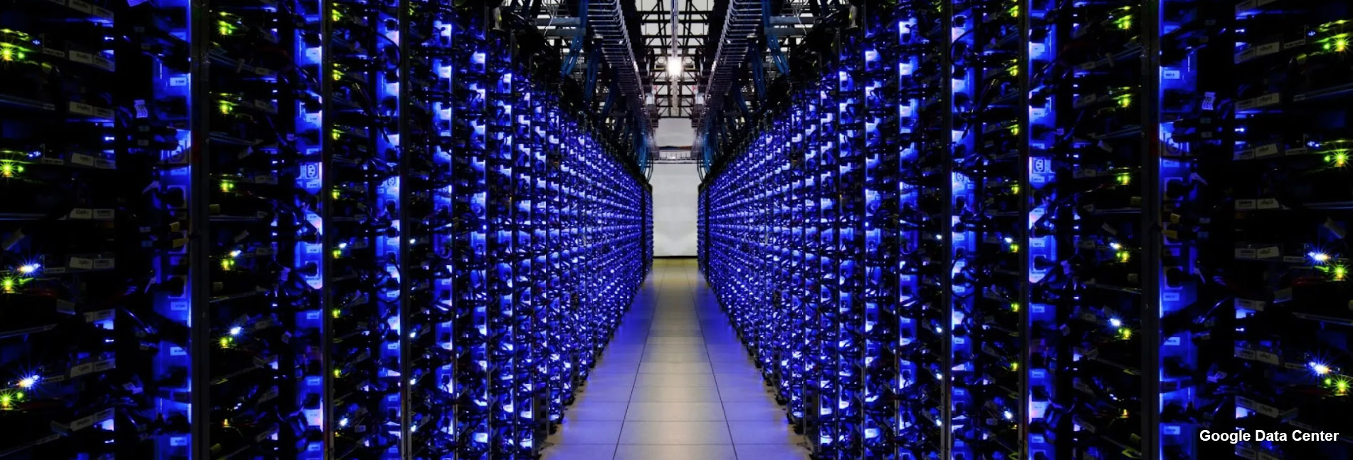 Data center server room, a facility Wattofy helps make more energy efficient.